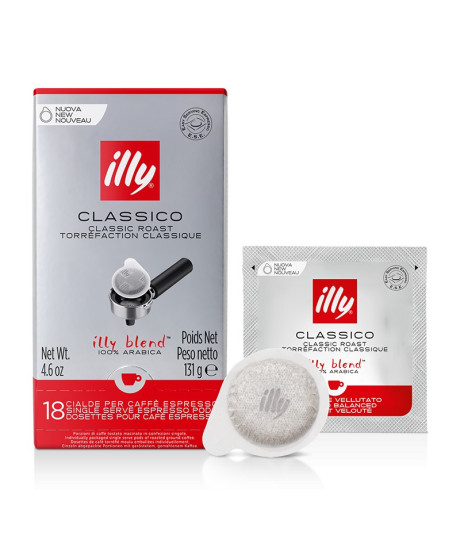 Illy - Caffè in Cialde E.S.E. Monodose tostato Classico - 18 pezzi - 131g