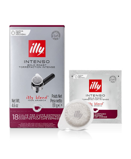 Illy - Caffè in Cialde E.S.E. Monodose tostato Intenso - 18 pezzi - 131g