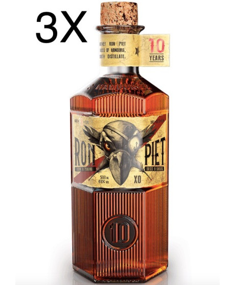 (3 BOTTIGLIE) Ron Piet - XO - Rum 10 Anni - 50cl