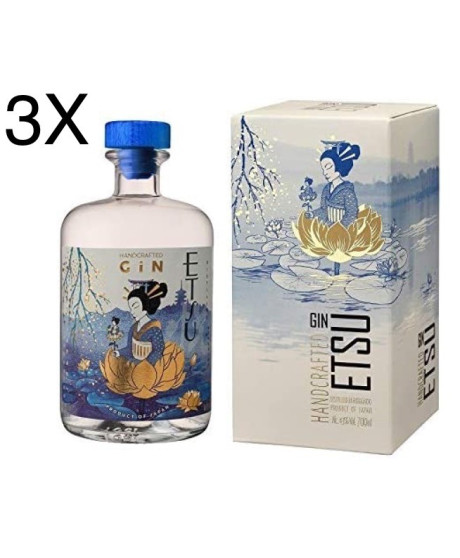 (3 BOTTLES) Gin Etsu - Japanese Handcrafted Gin - 70cl