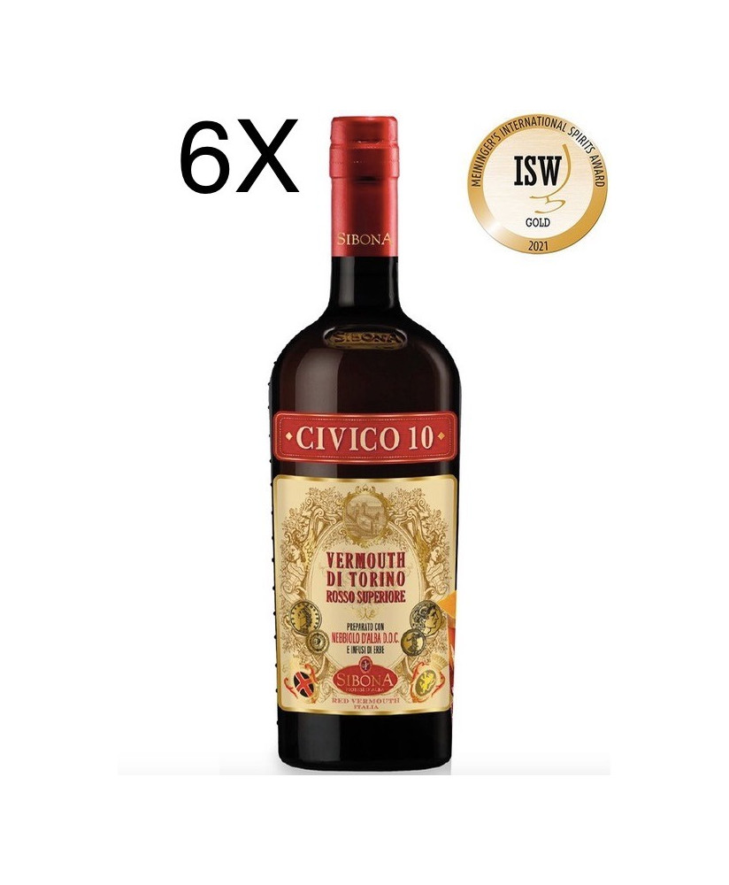 (3 BOTTLES) Sibona - Civico 10 - Vermouth di Tornino - Rosso Superiore - 70cl
