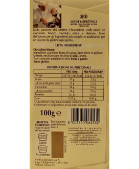 Vendita online tavolette di cioccolato Lindt & Sprüngli di finissimo cioccolato bianco, ricetta originale. Shop on line tavolett
