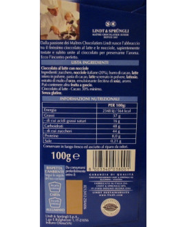 Vendita online tavolette di cioccolato Lindt & Sprüngli al latte con nocciole intere, ricetta originale. Shop on line tavolette