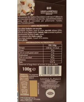 Lindt - Dark Chocolate & Hazelnut - 100g