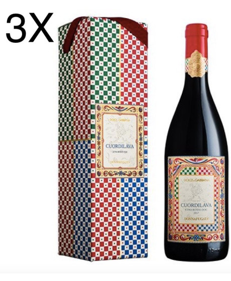 (3 BOTTLES) Donnafugata - Cuordilava 2018 - Dolce & Gabbana - Etna Rosso DOC - Gift Box - 75cl