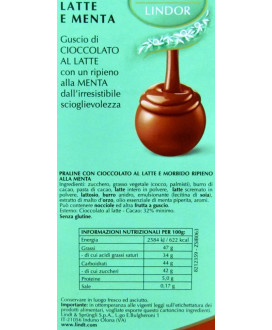 Lindt - Lindor - Latte e menta