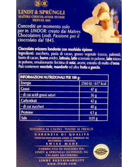 Vendita online tavolette di cioccolato Lindt & Sprüngli Lindor blu fondente. Shop on line tavolette di cioccolato Lindt Lindor b