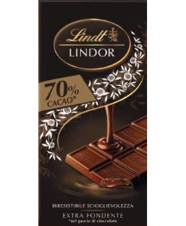 Vendita online tavolette di cioccolato Lindt & Sprüngli Lindor nero extra fondente 60% di cacao. Shop on line tavolette di ciocc