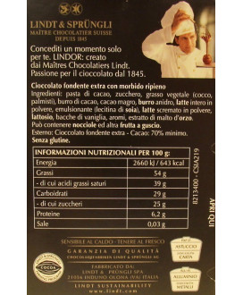 Vendita online tavolette di cioccolato Lindt & Sprüngli Lindor nero extra fondente 60% di cacao. Shop on line tavolette di ciocc