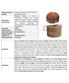 Fiasconaro - Classico alla "Malvasia delle Lipari DOC" - 1000g