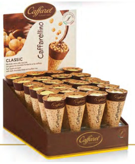 Vendita online Caffarellino al latte ripieno di caramello con smarties lemnticchie di cioccolato colotrate. Shop on-line conini