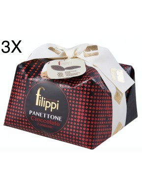 (3 PANETTONI X 1000g) Filippi - Chocolate