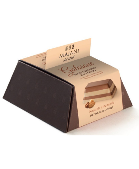Majani - Golosone - Maxi Cremino da Taglio - Nocciole e Mandorle - 500g Majani - Golosone - Maxi Cremino da Taglio - Nocciole e Mandorle - 500g