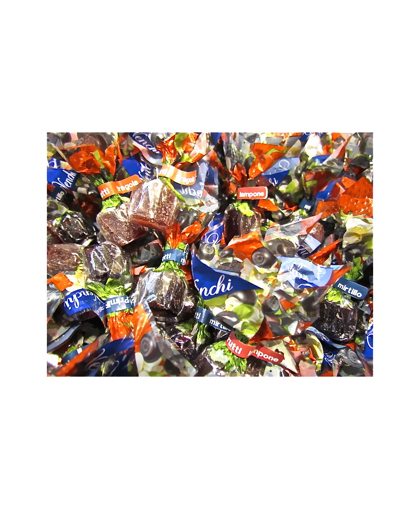 Vendita online caramelle di gelatina Venchi Primi Frutti ai gusti di fragola, lampone e mirtillo. Shop on line gelee alla frutta