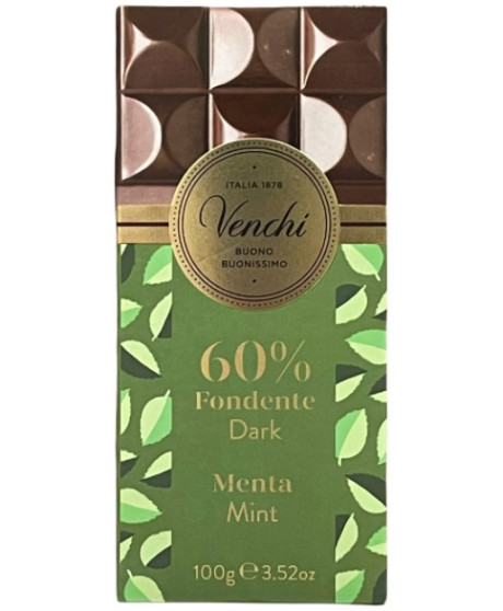 Venchi - Dark chocolate and mint bar - 100g