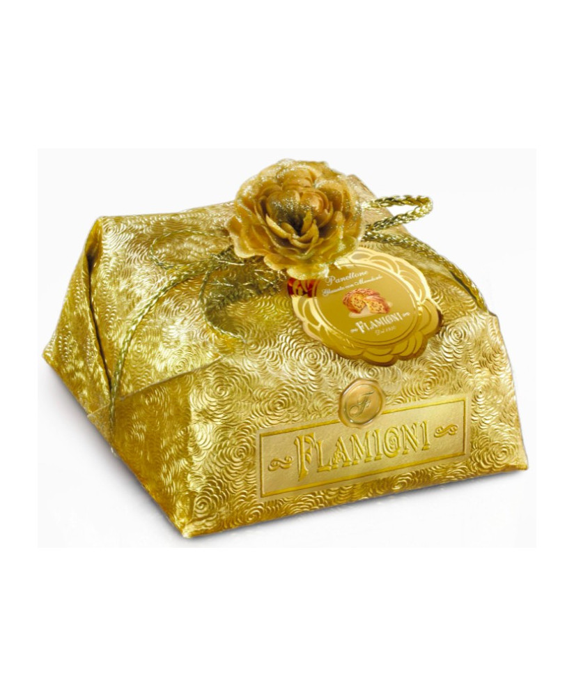 Online sales Flamigni classic panettone Milano hand-wrapped. Shop online homemade panettone, naturally leavened baked cake with