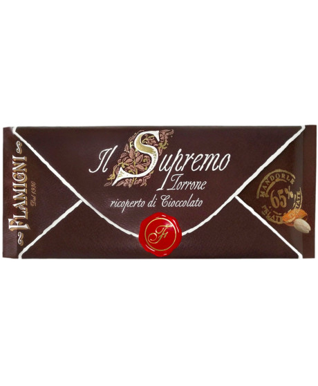 Flamigni - Torrone Friabile alla mandorla ricoperto di cioccolato - Il Supremo - 150g