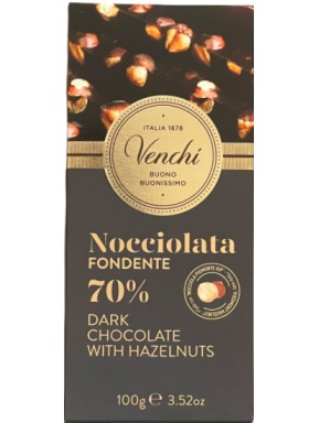 Venchi - Tavoletta di cioccolato fondente 70% con nocciole - 100g
