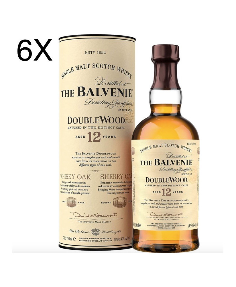 (6 BOTTIGLIE) The Balvenie - Scotland Single Malt Whisky - Doublewood -  12 anni - Astucciato - 75cl