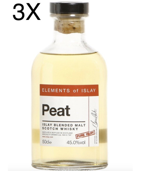 (3 BOTTLES) Elements of Islay - Peat Pure - Blended Scotch Whisky - 50cl