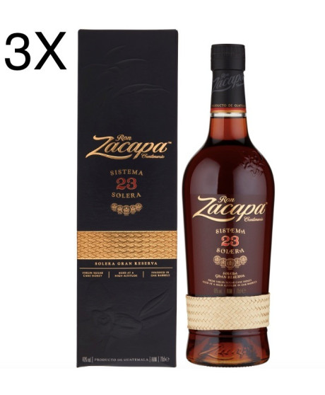 (3 BOTTLES) Zacapa - Solera Gran Reserva - 23 years - 70cl - Gift Box