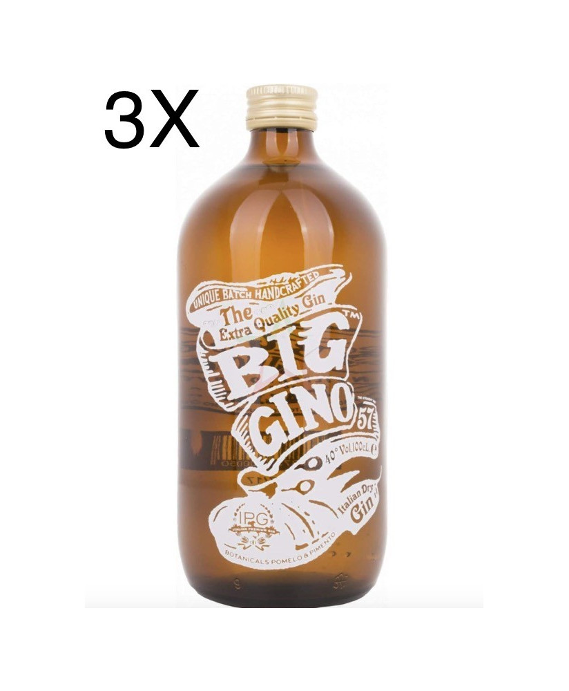 (3 BOTTLES) Roby Marton - Big Gino - Italian Dry Gin - 100cl - 1 Litro