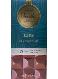 Venchi - Tavoletta di cioccolato al Latte - 70% in meno di zuccheri - 100g