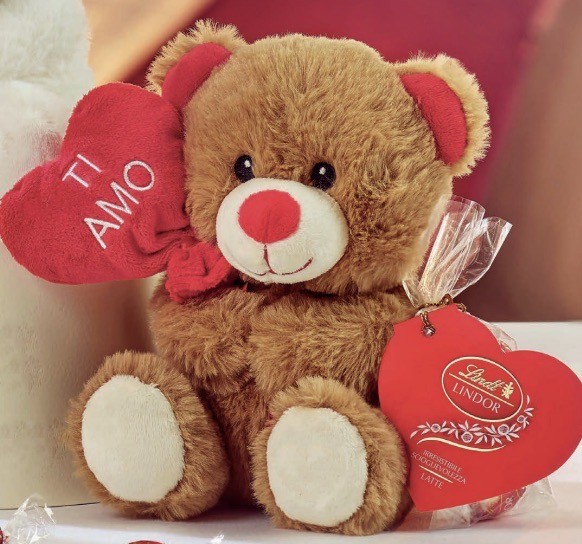 Vendita online peluches regalo San Valentino cioccolatini Lindor cagnolino  al miglior prezzo. Shop confezioni Lindt