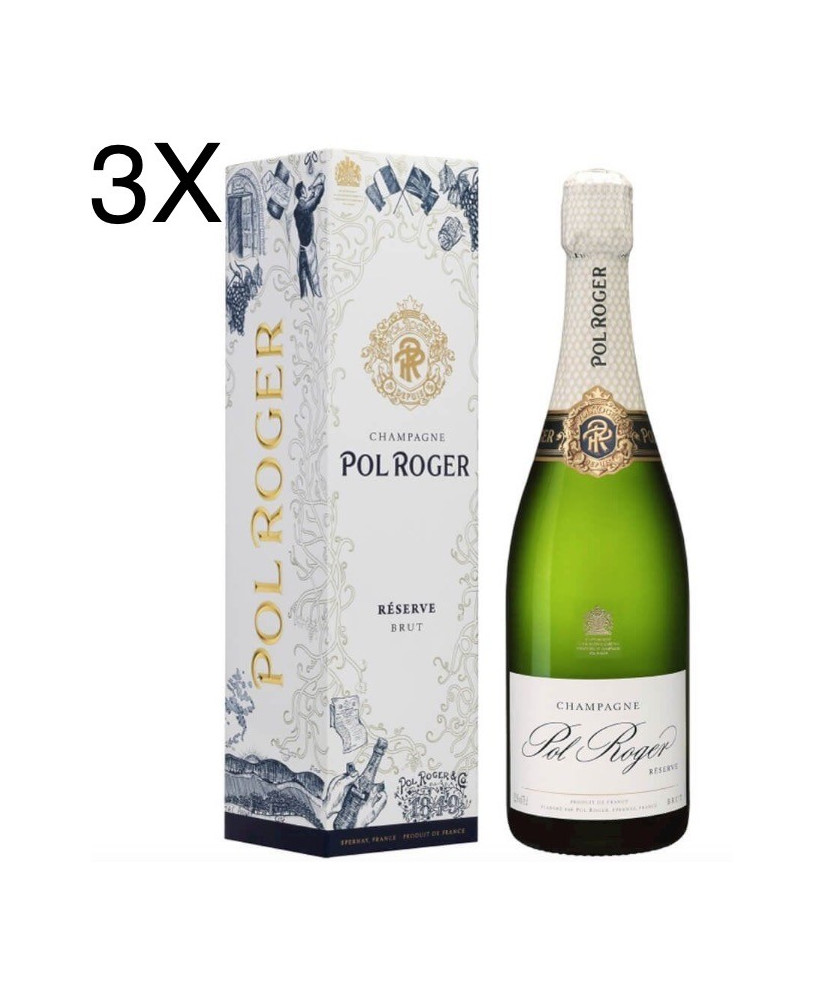 (3 BOTTIGLIE) Pol Roger - Réserve Brut - Champagne - Astucciato - 75cl