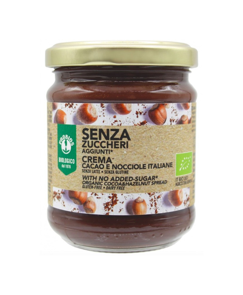 Probios - Chocolate Spread Cream Gianduja taste - Sugar Free - 200g