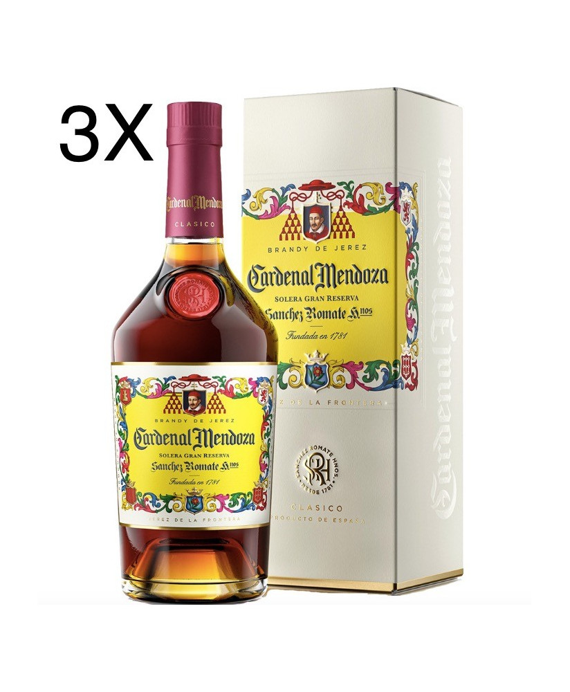 (3 BOTTIGLIE) Cardenal Mendoza - Brandy De Jerez - Solera Gran Reserva - Astucciato - 70cl