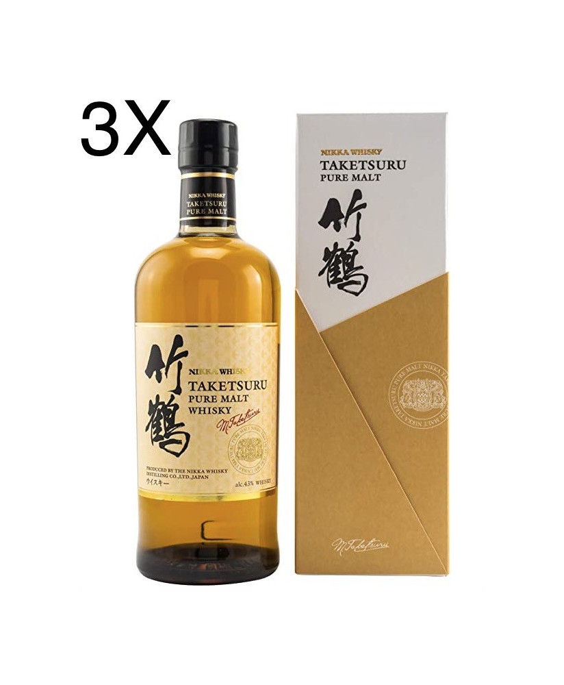 (3 BOTTLES) Nikka - Taketsuru - Pure Malt Whisky - No Age - Gift Box - 70cl