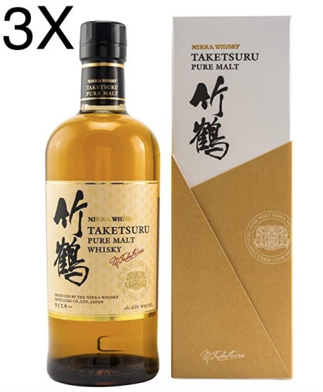 (3 BOTTLES) Nikka - Taketsuru - Pure Malt Whisky - No Age - Gift Box - 70cl