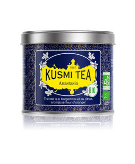 Vendita online Anastasia Earl Grey Kusmi Tea in fogliei. Tè Francese di qualità depurante in scatola. Shop on-line Kusmi