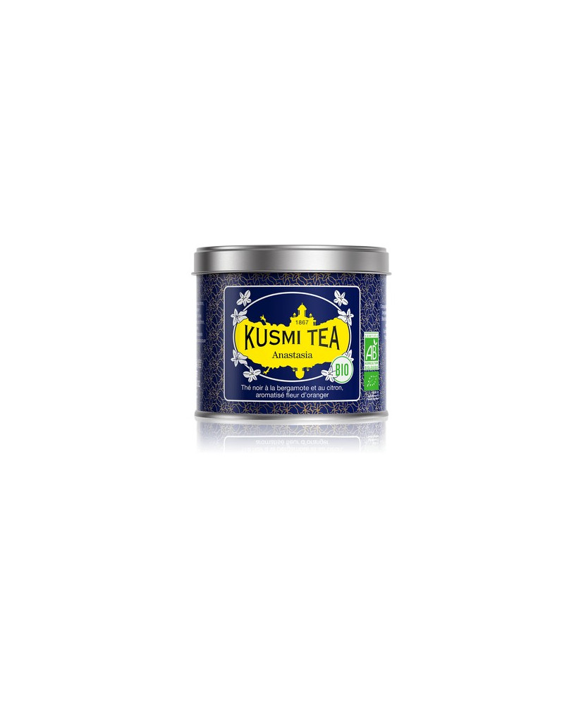 Vendita online Anastasia Earl Grey Kusmi Tea in fogliei. Tè Francese di qualità depurante in scatola. Shop on-line Kusmi