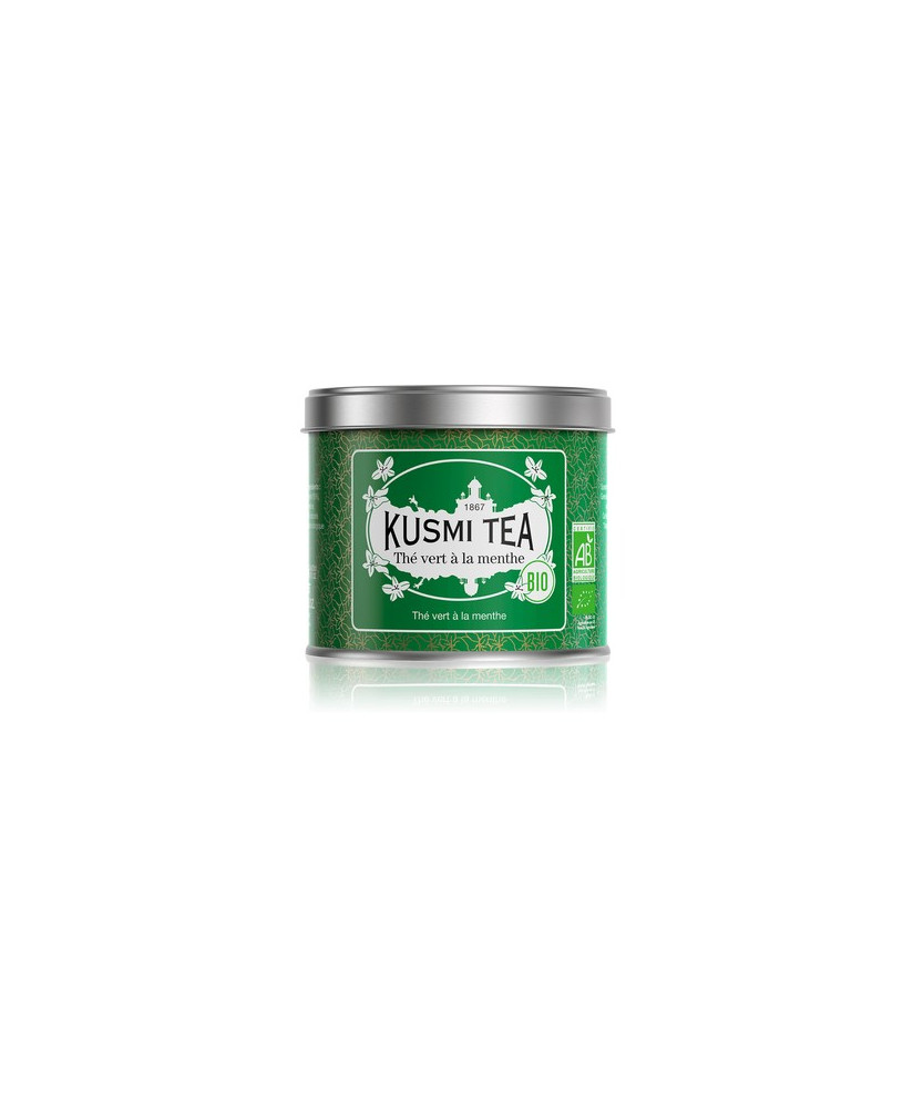 Kusmi Tea Vendita online Té verde alla menta in foglie sfuso in scatola di metallo. Tè di qualità sfuso. Kusmi thé