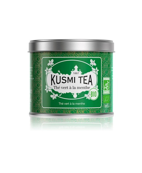 Kusmi Tea Vendita online Té verde alla menta in foglie sfuso in scatola di metallo. Tè di qualità sfuso. Kusmi thé