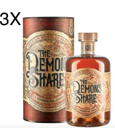 (3 BOTTIGLIE) The Demon's Share Rum - La Reserva del Diablo - 6 Anni - Astucciato - 70cl