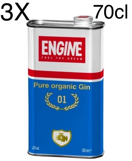 (3 BOTTLES) Gin Engine - Pure Organic Gin - 70cl