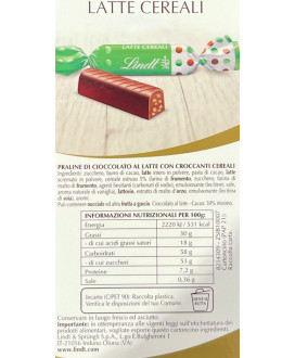 Vendita online cioccolatini Lindt Bastoncini con cioccolato al latte e cereali. Shop on line praline al latte con cereali Lindt 