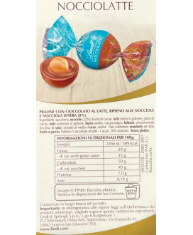 Vendita online cioccolatini Lindor Nocciolatte, al latte con nocciola intera. Lindt & Sprüngli a €32,00 al Kg. Shop on-line cioc
