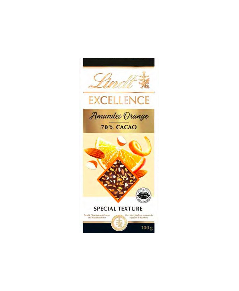 Lindt Excellence chocolate bars with caramelized almonds and orange shop online | corso101.com