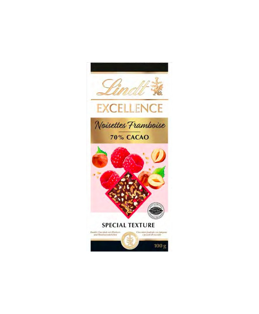 Tavolette di cioccolato Lindt excellence con lamponi e granella di nocciole vendita online | corso101.com