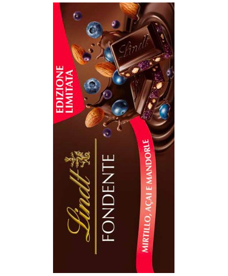 Lindt - Dark Chocolate Blueberry, Acai and Almonds Bar - 100g