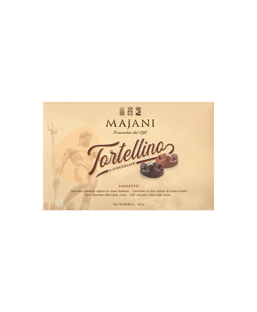 Vendita online Tortellini di cioccolato assortiti Majani di Bologna in Scatole da regalo. Shop on line Cioccolato al latte