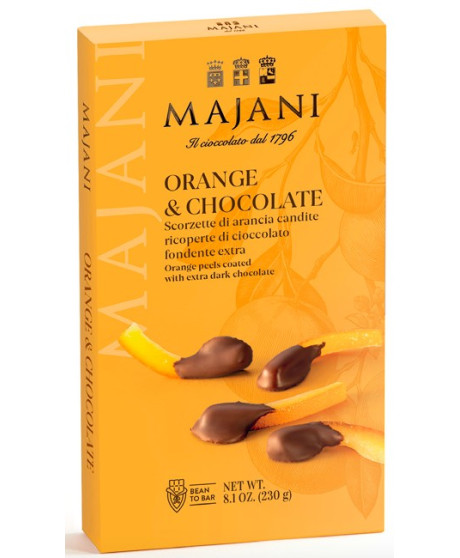 Vendita online Scorze di arancia ricoperte di cioccolato fondente Majani. Shop on line Orange & Chocolate Majani Vendita online Scorze di arancia ricoperte di cioccolato fondente Majani. Shop on line Orange & Chocolate Majani