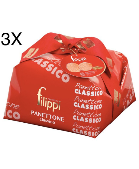 (3 PANETTONI X 1000g) Filippi - Classic