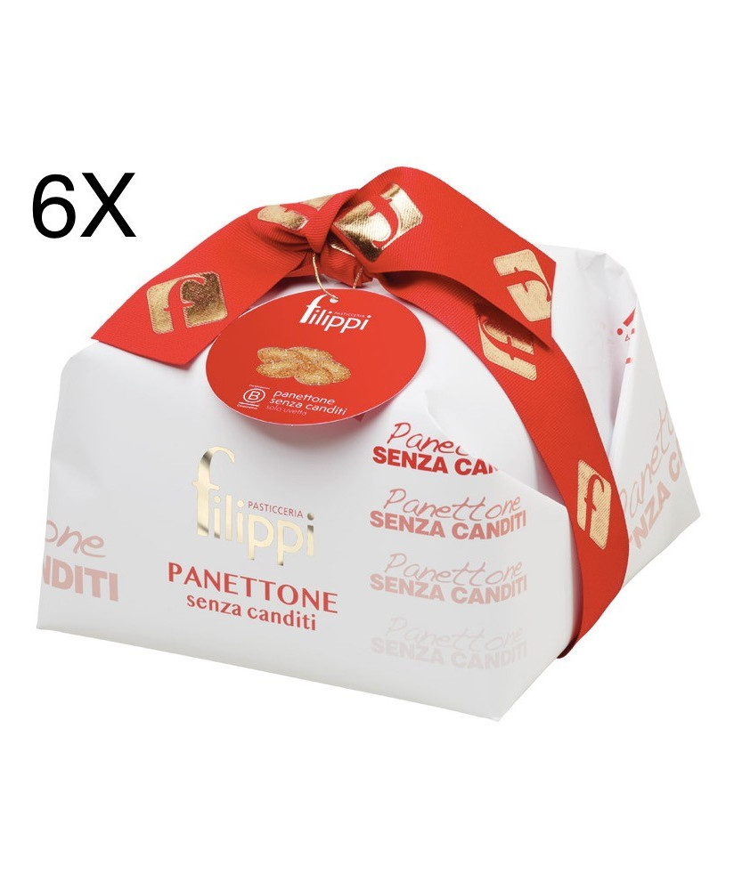 (6 PANETTONI X 1000g) Filippi - No Candied Fruit