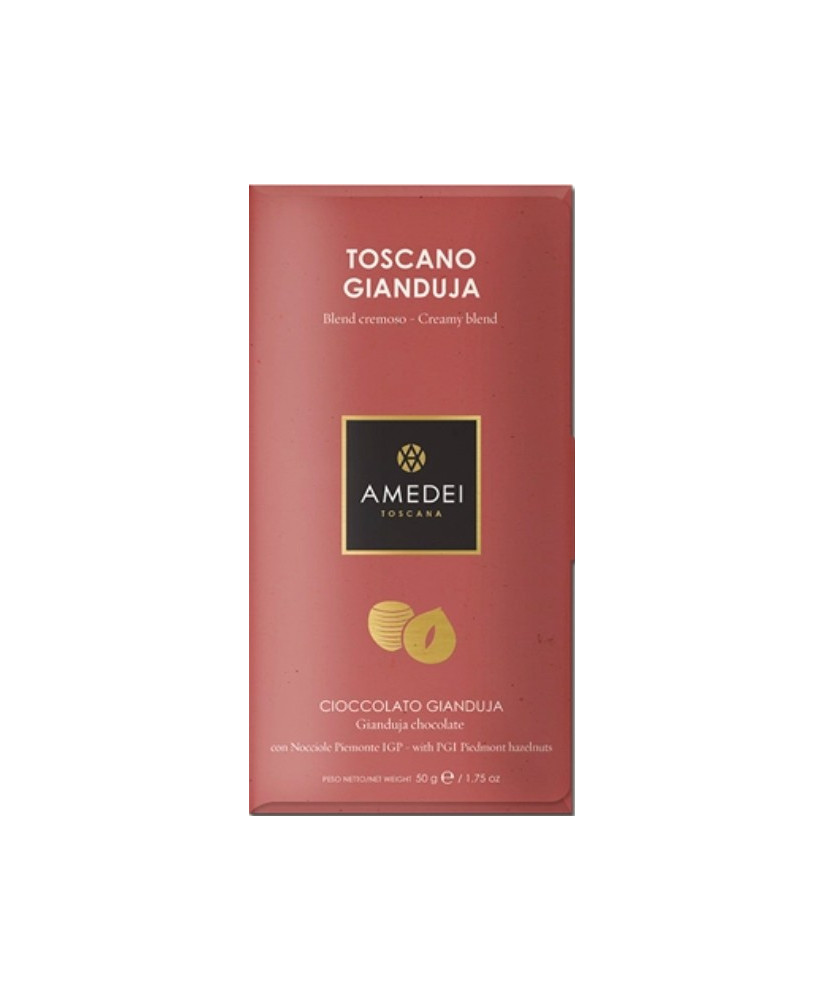 Vendita online tavolette di cioccolato Amedei Tuscany. Shop on line tavolette Amedei al Gianduja, cioccolato al latte con pasta