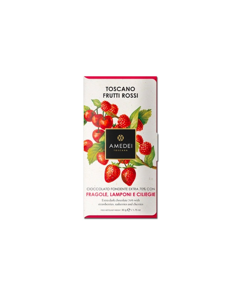 Amedei Toscano Red, dark chocolate bars with red fruits - Online shop best price italian bar Amedei